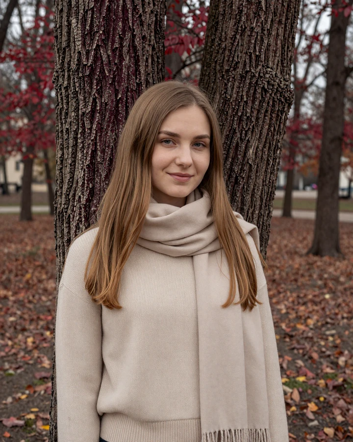 Verified Belarusian woman Alesya from Minsk standing in a park, SlavicLove profile for American men seeking a traditional Belarusian bride